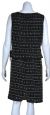 Round Neck Sleeveless Sequined Blouse and Straight Skirt back in Black/Silver